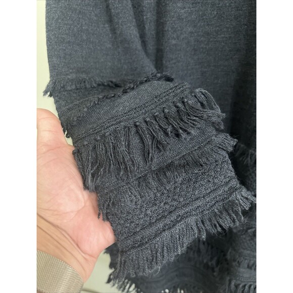 NWT $328 Trina Turk Charcoal Fringe Sass Merino Wool Dress Size Large Lined - Picture 6 of 13